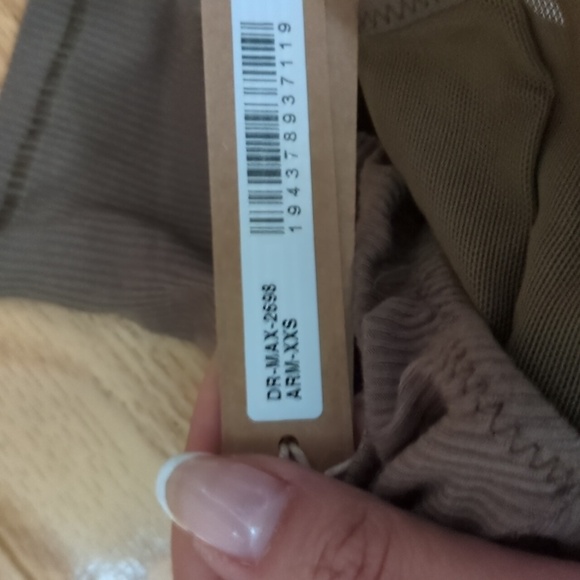 1. NWT SKIMS SOFT LOUNGE OFF THE SHOULDER DRESS IN ARMY - Picture 9 of 9